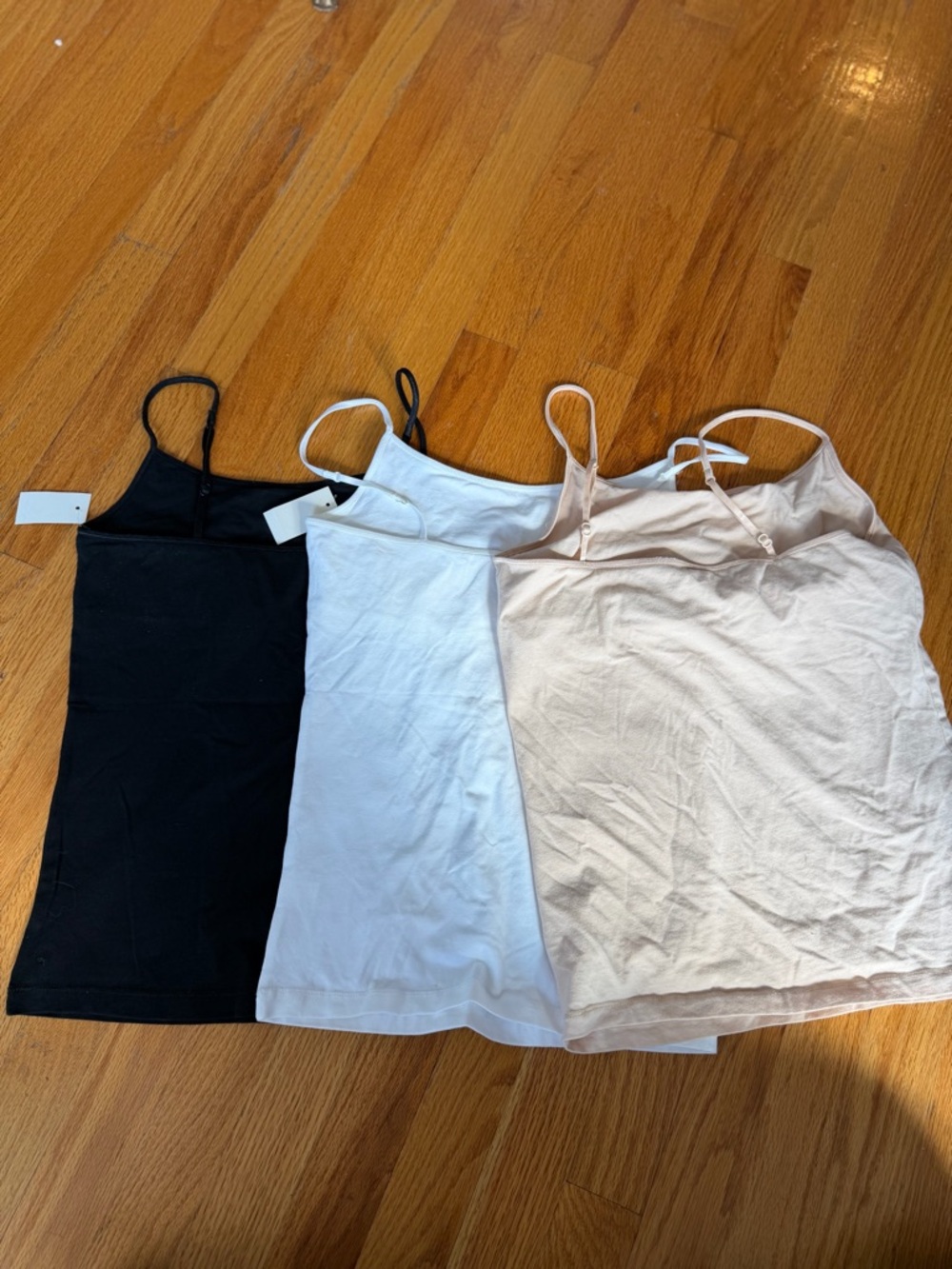 Aeropostale Women's 3-Pack Spaghetti Strap Camisoles - Black, White, Blush